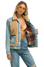 Load image into Gallery viewer, ASPEN SHERPA UNISEX DENIM JACKET - VINTAGE WHEAT Denim Jacket Aviator Nation