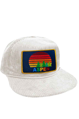 ASPEN SUNSET VINTAGE CORDUROY TRUCKER HAT Aviator Nation VINTAGE WHITE