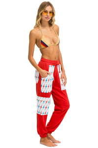 AVIATOR BOLT CARGO COLOR BLOCK SWEATPANTS - RED // USA SALE Aviator Nation