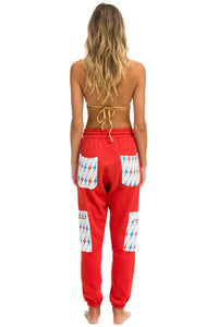 AVIATOR BOLT CARGO COLOR BLOCK SWEATPANTS - RED // USA SALE Aviator Nation