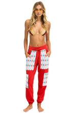 Load image into Gallery viewer, AVIATOR BOLT CARGO COLOR BLOCK SWEATPANTS - RED // USA SALE Aviator Nation