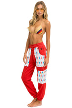 Load image into Gallery viewer, AVIATOR BOLT CARGO COLOR BLOCK SWEATPANTS - RED // USA SALE Aviator Nation