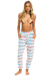 AVIATOR BOLT EMBROIDERY CARGO SWEATPANTS - WHITE // USA SALE Aviator Nation