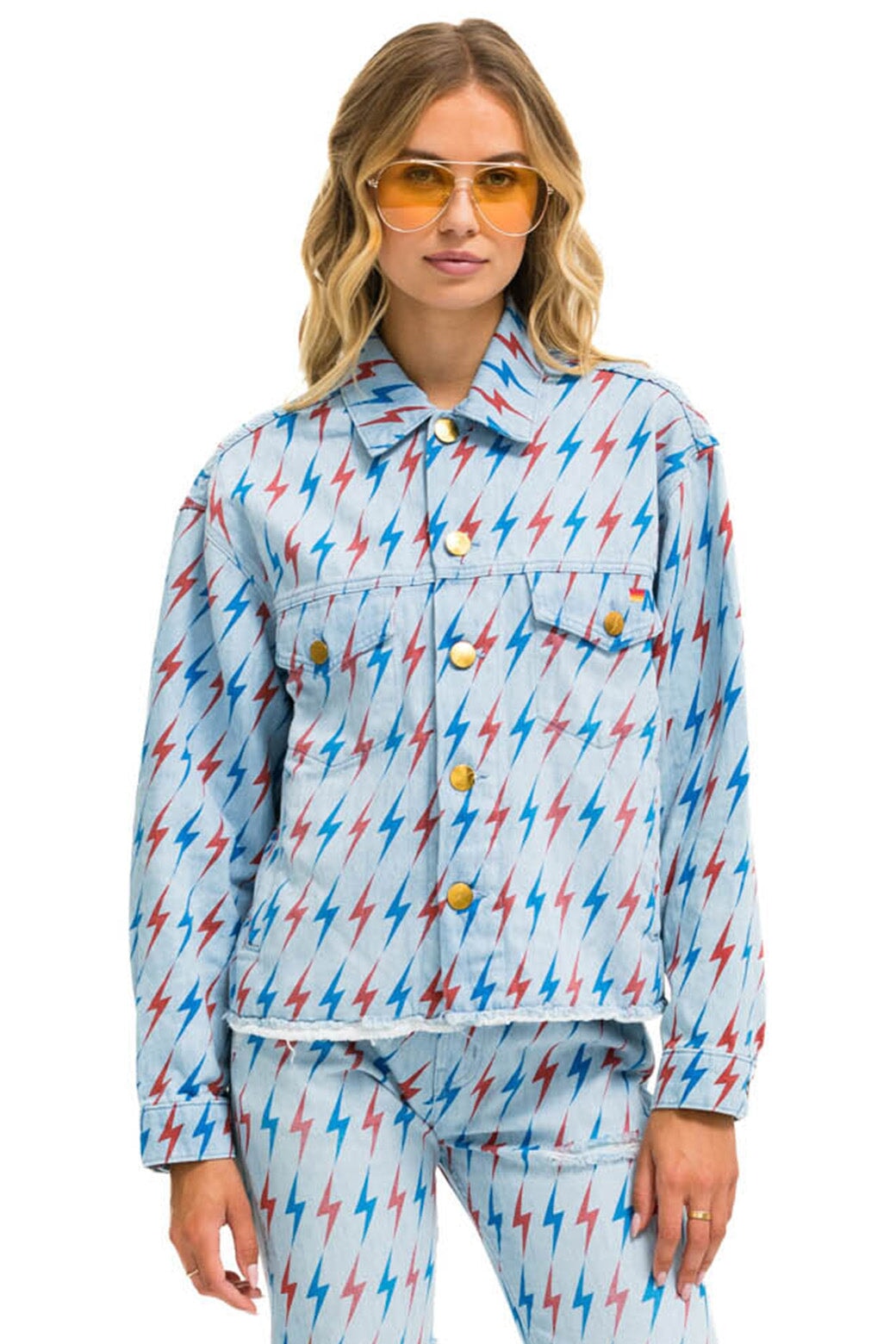 AVIATOR BOLT OVERSIZED CUTOFF DENIM JACKET - SUPER LIGHT Denim Jacket Aviator Nation