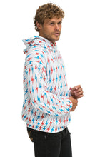 将图片加载到图库查看器，AVIATOR BOLT W/ BOLT EMBROIDERY RELAXED PULLOVER HOODIE - WHITE // USA Hoodie Aviator Nation