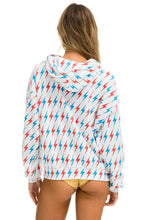 将图片加载到图库查看器，AVIATOR BOLT W/ BOLT EMBROIDERY RELAXED PULLOVER HOODIE - WHITE // USA Hoodie Aviator Nation