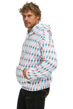 将图片加载到图库查看器，AVIATOR BOLT W/ BOLT EMBROIDERY RELAXED PULLOVER HOODIE - WHITE // USA Hoodie Aviator Nation