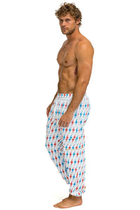 AVIATOR BOLT W/ BOLT EMBROIDERY SWEATPANTS - WHITE // USA Men's Sweatpants Aviator Nation
