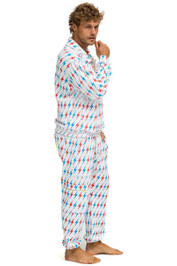 AVIATOR BOLT W/ BOLT EMBROIDERY SWEATPANTS - WHITE // USA Men's Sweatpants Aviator Nation