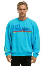 Cargar imagen en el visor de la galería, AVIATOR NATION + AIM YOUTH MENTAL HEALTH RELAXED SWEATSHIRT - NEON BLUE Sweatshirt Aviator Nation