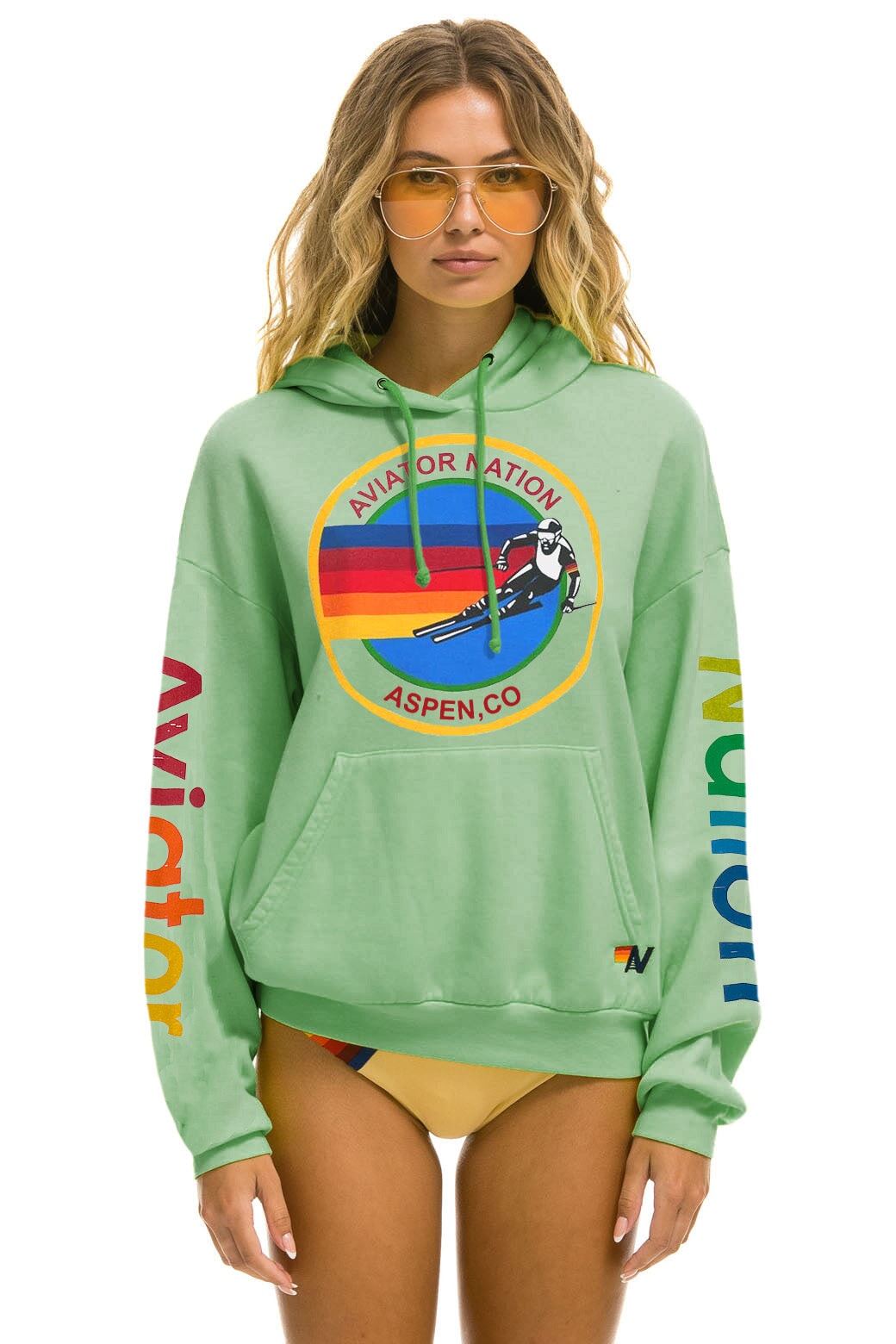 AVIATOR NATION ASPEN RELAXED PULLOVER HOODIE - MINT Hoodie Aviator Nation