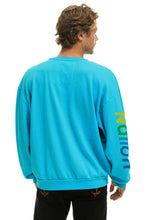 Load image into Gallery viewer, AVIATOR NATION AUSTIN RELAXED CREW SWEATSHIRT - NEON BLUE Sweatshirt Aviator Nation