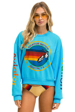 Load image into Gallery viewer, AVIATOR NATION AUSTIN RELAXED CREW SWEATSHIRT - NEON BLUE Sweatshirt Aviator Nation