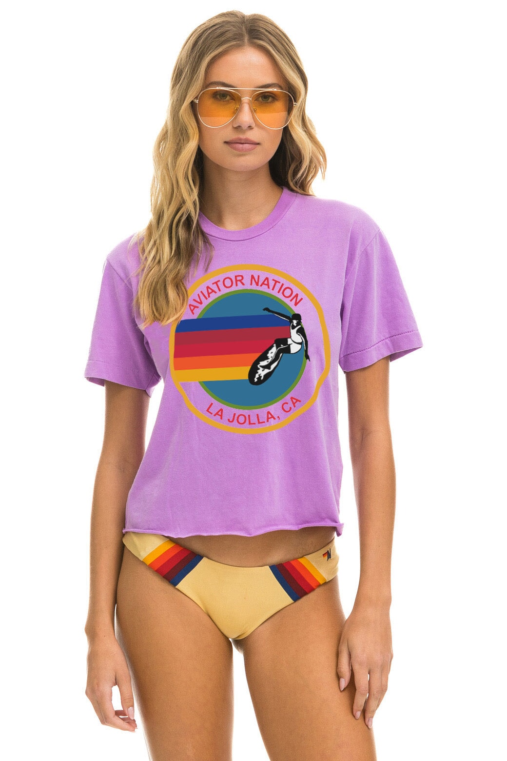 AVIATOR NATION LA JOLLA BOYFRIEND TEE - NEON PURPLE Boyfriend Tee Aviator Nation