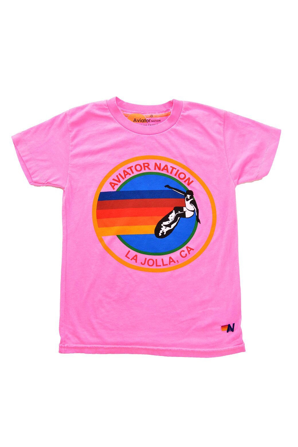 AVIATOR NATION LA JOLLA KIDS TEE - NEON PINK Kid's Tee Aviator Nation
