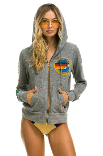 AVIATOR NATION LA JOLLA ZIP HOODIE - HEATHER GREY Hoodie Aviator Nation