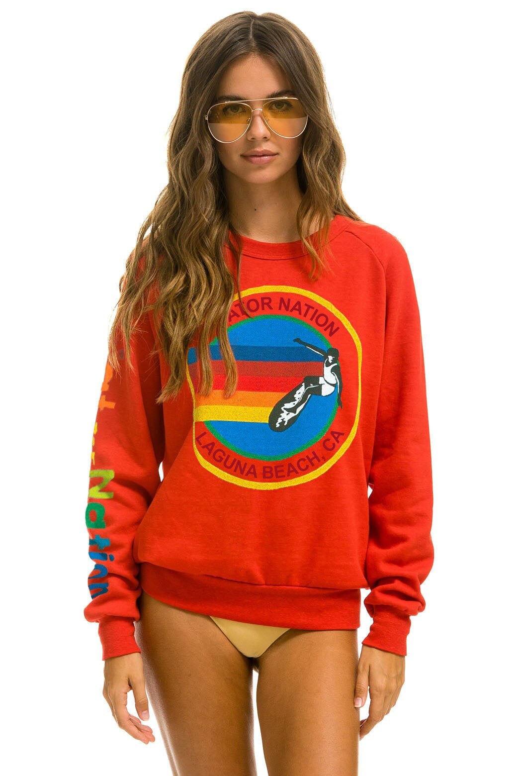 AVIATOR NATION LAGUNA BEACH SWEATSHIRT - RED Sweatshirt Aviator Nation
