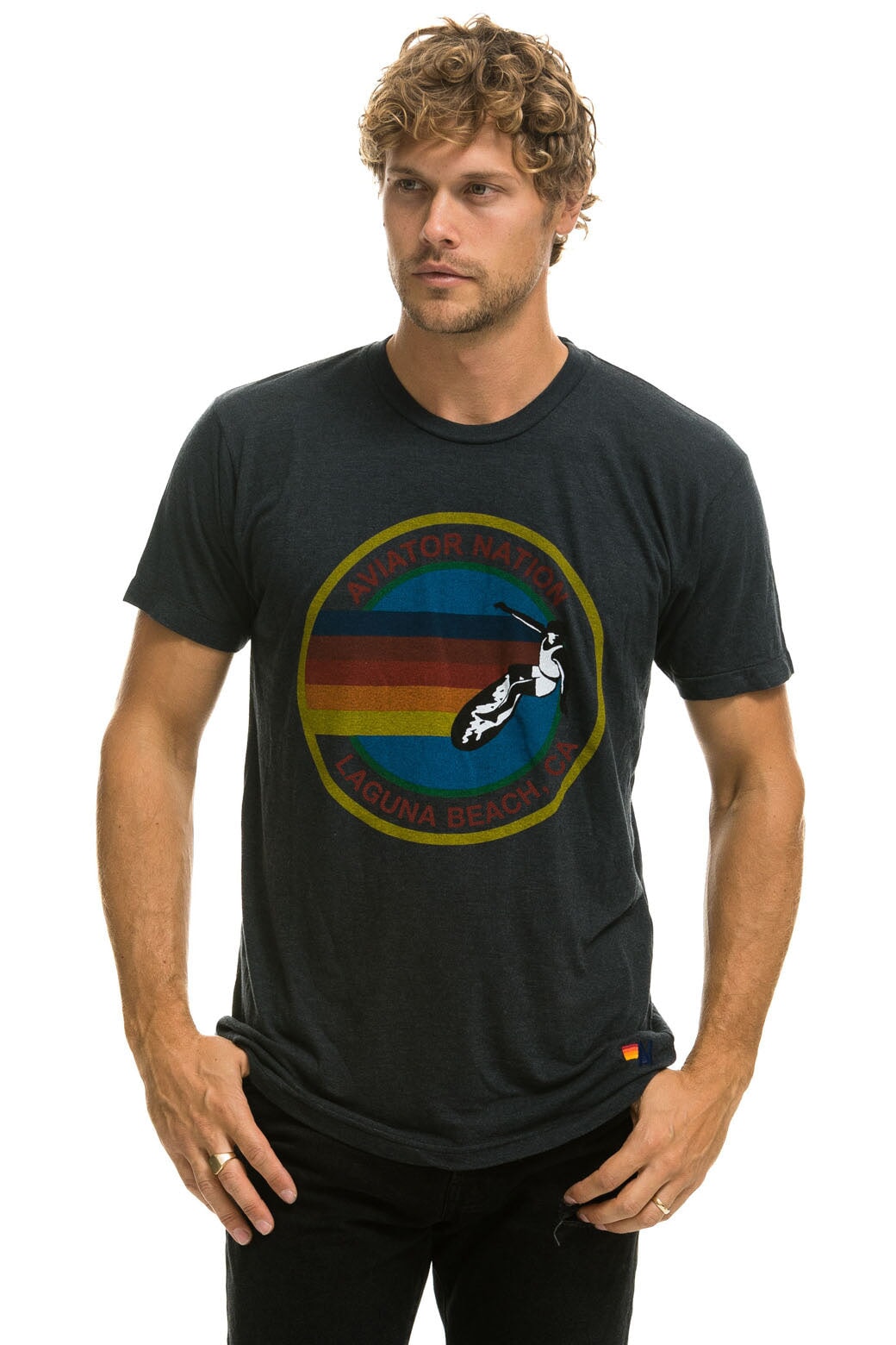 AVIATOR NATION LAGUNA BEACH TEE - CHARCOAL Tees Aviator Nation