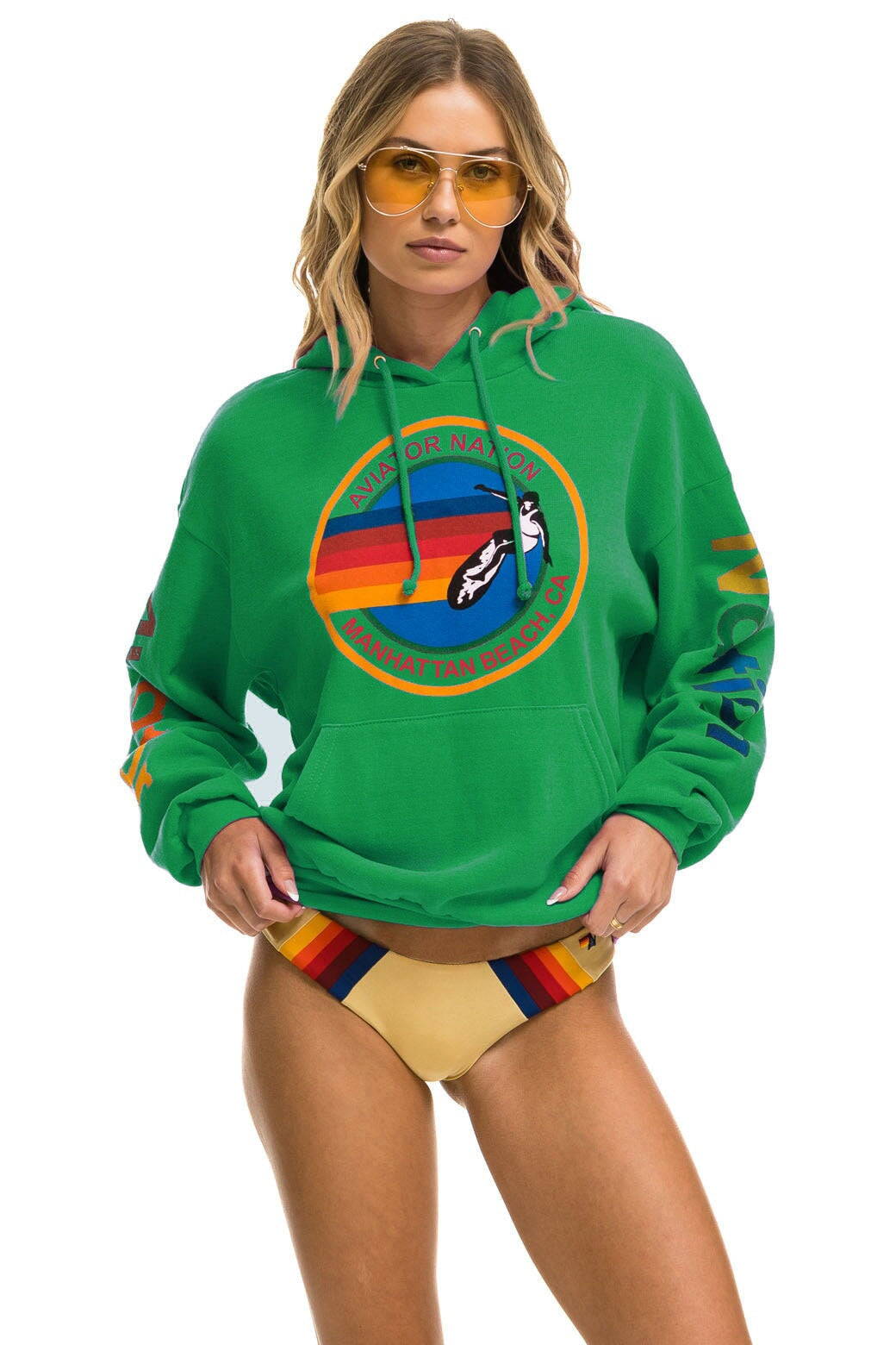 AVIATOR NATION MANHATTAN BEACH RELAXED PULLOVER HOODIE - KELLY GREEN Hoodie Aviator Nation