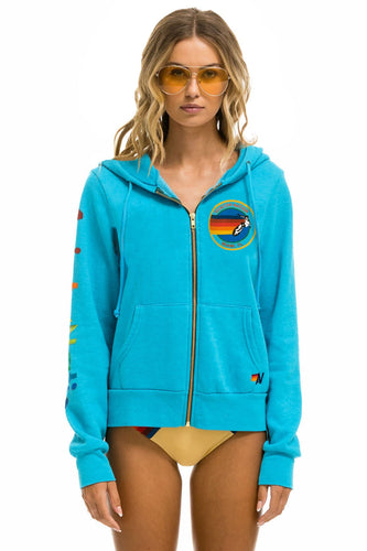 AVIATOR NATION MIAMI HOODIE - NEON BLUE Hoodie Aviator Nation