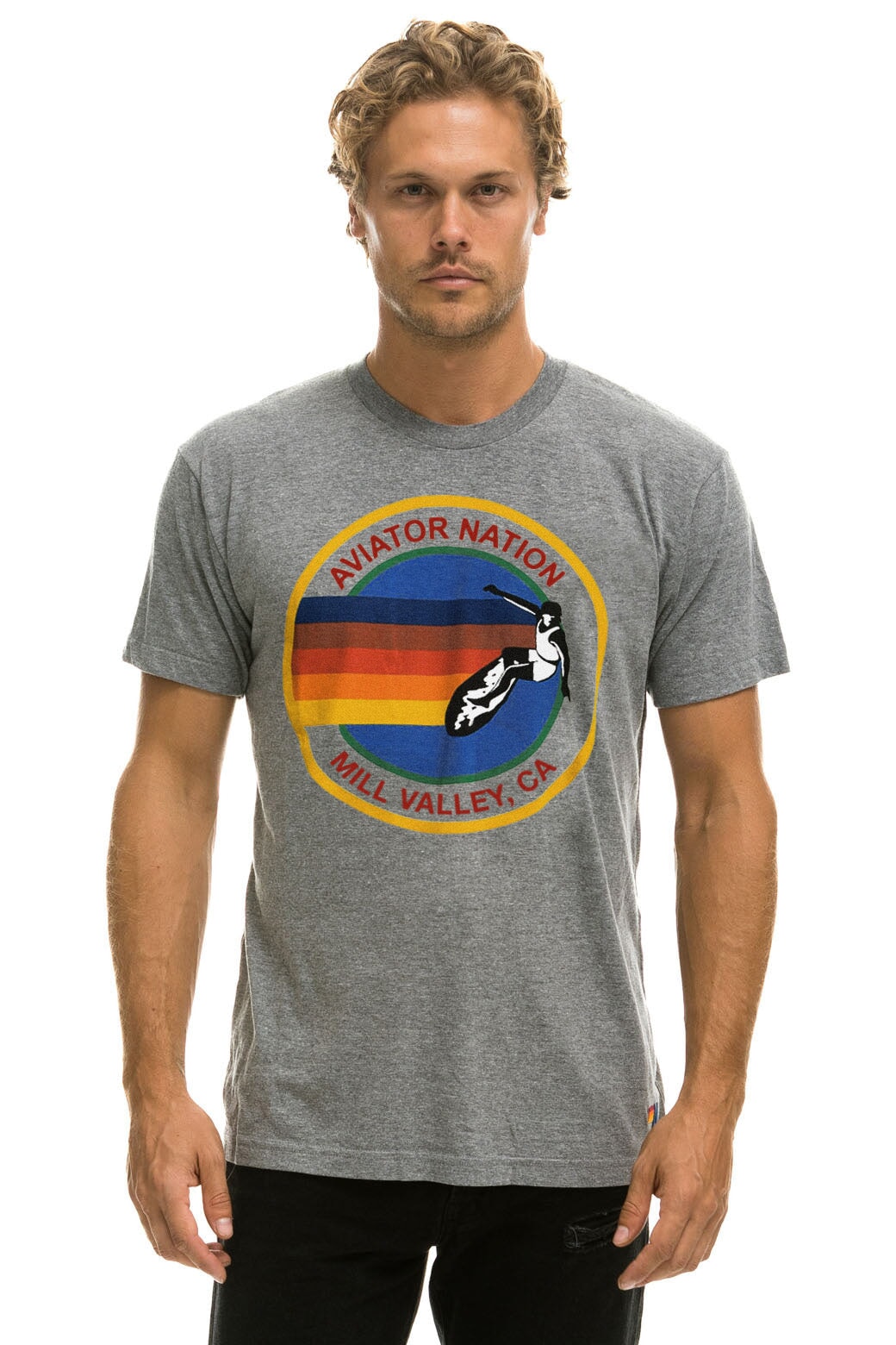 AVIATOR NATION MLVY - CREW TEE SHIRT HTHR Tees Aviator Nation
