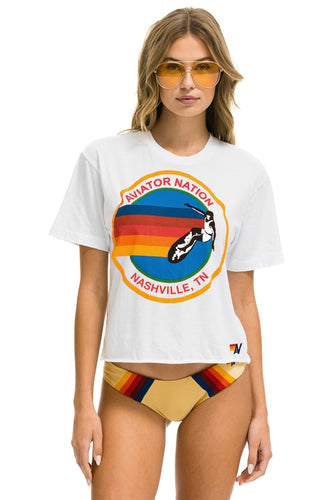 AVIATOR NATION NASHVILLE BOYFRIEND TEE - WHITE SALE Aviator Nation