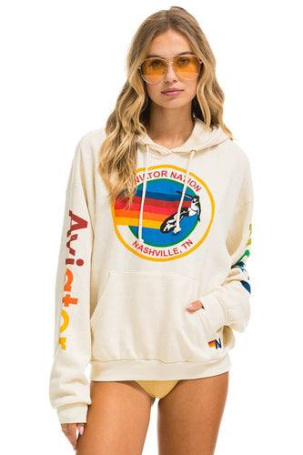 AVIATOR NATION NASHVILLE RELAXED PULLOVER HOODIE - VINTAGE WHITE Hoodie Aviator Nation