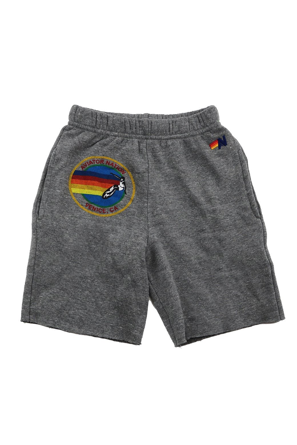 AVIATOR NATION KIDS SWEATSHORTS - HEATHER GREY Kids Shorts Aviator Nation