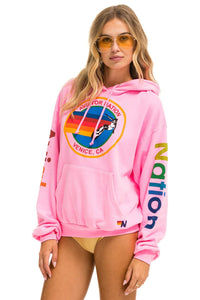 AVIATOR NATION RELAXED PULLOVER HOODIE - NEON PINK Hoodie Aviator Nation