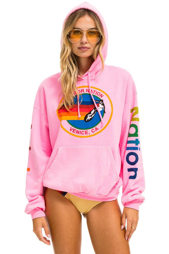 AVIATOR NATION RELAXED PULLOVER HOODIE - NEON PINK Hoodie Aviator Nation