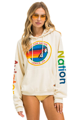 AVIATOR NATION RELAXED PULLOVER HOODIE - VINTAGE WHITE Hoodie Aviator Nation
