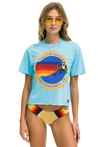 AVIATOR NATION SAN FRANCISCO BOYFRIEND TEE - SKY Boyfriend Tee Aviator Nation