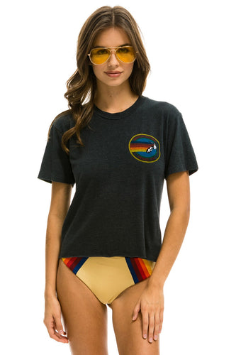 AVIATOR NATION SMALL LOGO BOYFRIEND TEE - CHARCOAL Boyfriend Tee Aviator Nation