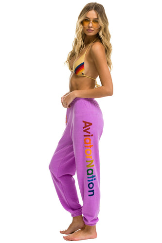AVIATOR NATION SWEATPANTS - NEON PURPLE Women's Sweatpants Aviator Nation