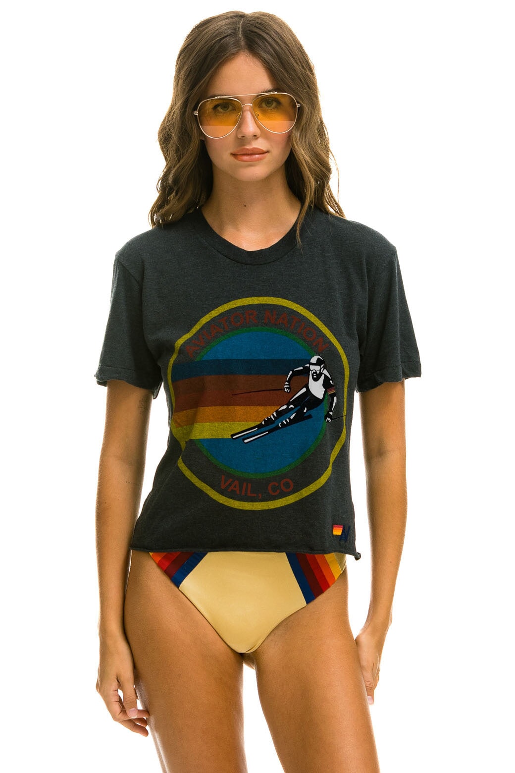 AVIATOR NATION VAIL BOYFRIEND TEE - CHARCOAL Boyfriend Tee Aviator Nation