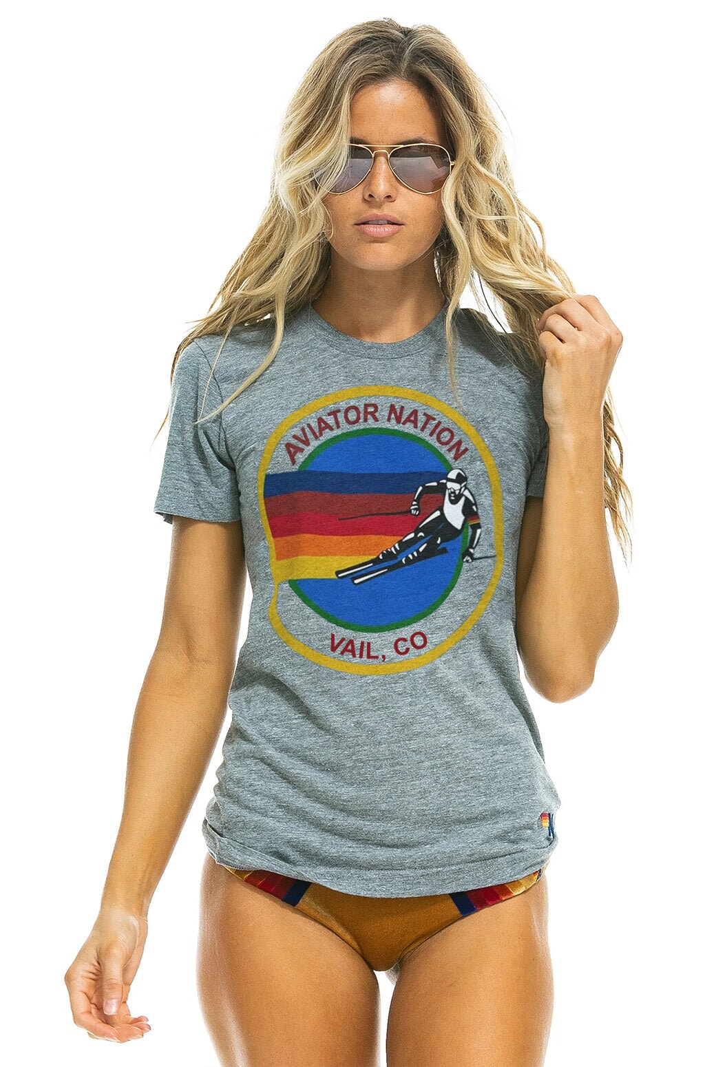 AVIATOR NATION VAIL TEE - HEATHER Tees Aviator Nation