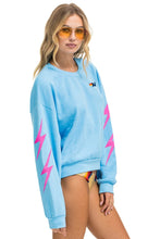 將圖片載入圖庫檢視器 BOLT 4 RELAXED CREW SWEATSHIRT - SKY // NEON PINK Sweatshirt Aviator Nation