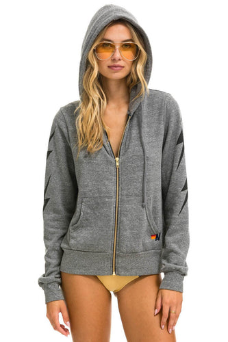 BOLT 4 ZIP HOODIE - HEATHER GREY Hoodie Aviator Nation