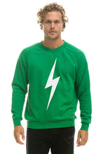 이미지를 갤러리 뷰어에 로드 , BOLT CREW SWEATSHIRT - KELLY GREEN // WHITE Sweatshirt Aviator Nation
