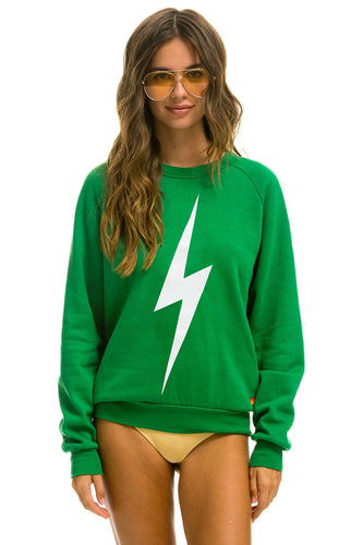 BOLT CREW SWEATSHIRT - KELLY GREEN // WHITE Sweatshirt Aviator Nation
