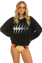 Carregar imagem no visualizador da galeria, BOLT GRADIENT RELAXED CREW SWEATSHIRT - BLACK // GREY Sweatshirt Aviator Nation