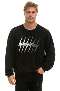 BOLT GRADIENT RELAXED CREW SWEATSHIRT - BLACK // GREY Sweatshirt Aviator Nation