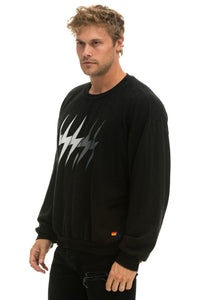 BOLT GRADIENT RELAXED CREW SWEATSHIRT - BLACK // GREY Sweatshirt Aviator Nation
