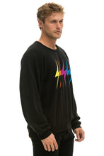 Carregar imagem no visualizador da galeria, BOLT GRADIENT RELAXED CREW SWEATSHIRT - BLACK // RAINBOW Sweatshirt Aviator Nation