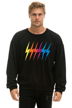 Carregar imagem no visualizador da galeria, BOLT GRADIENT RELAXED CREW SWEATSHIRT - BLACK // RAINBOW Sweatshirt Aviator Nation