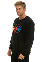 Carregar imagem no visualizador da galeria, BOLT GRADIENT RELAXED CREW SWEATSHIRT - BLACK // RAINBOW Sweatshirt Aviator Nation