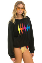 Carregar imagem no visualizador da galeria, BOLT GRADIENT RELAXED CREW SWEATSHIRT - BLACK // RAINBOW Sweatshirt Aviator Nation