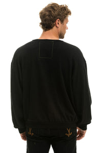 BOLT GRADIENT RELAXED CREW SWEATSHIRT - BLACK // RAINBOW Sweatshirt Aviator Nation