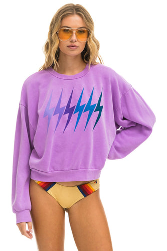 BOLT GRADIENT RELAXED CREW SWEATSHIRT - NEON PURPLE // PURPLE Sweatshirt Aviator Nation
