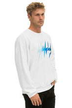 Last inn bildet i Galleri-visningsprogrammet, BOLT GRADIENT RELAXED CREW SWEATSHIRT - WHITE // BLUE Sweatshirt Aviator Nation